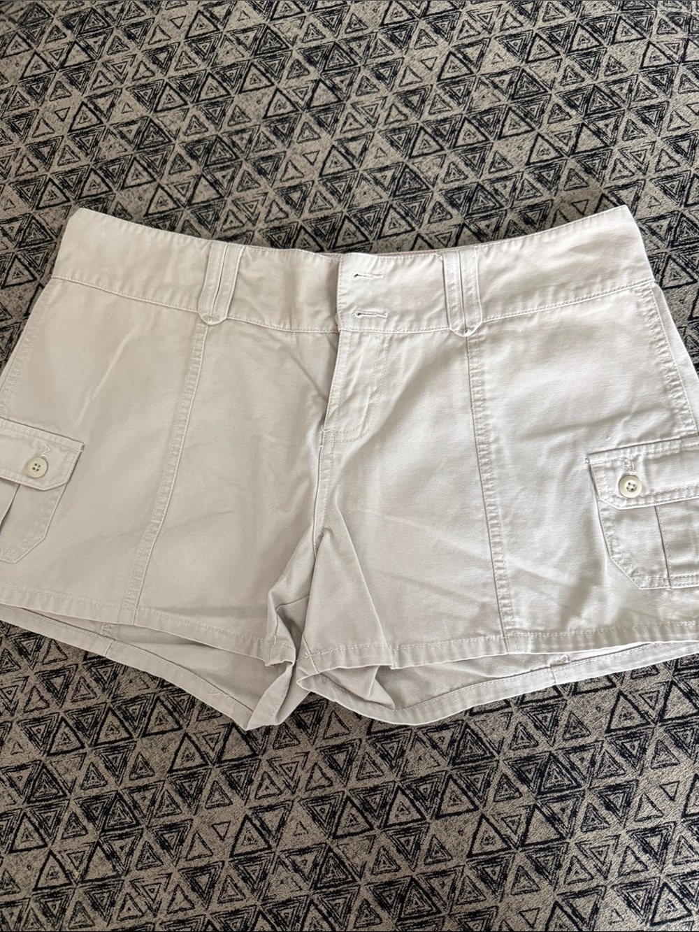 SO Women's Cream Cargo Shorts with Flap Pockets